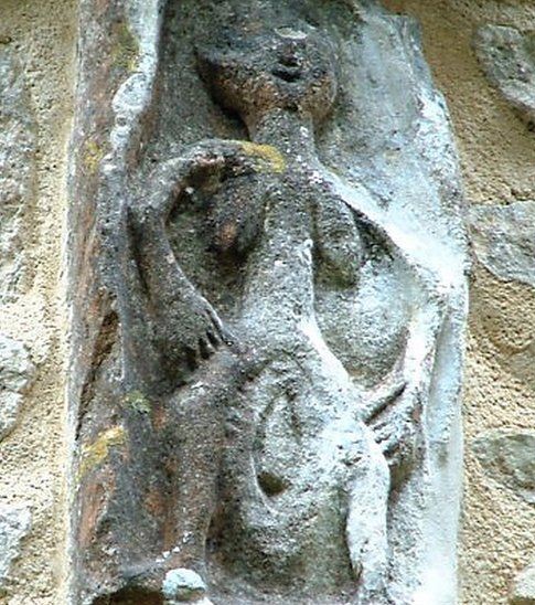 Sheela Na Gig carved into a temple wall