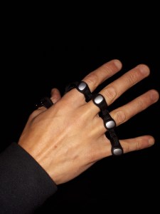 David wrote the software to these rings into his synth
